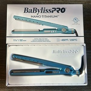 BaBylissPRO Nano Titanium Ionic Flat Iron Hair Straightener - 1 1/4”